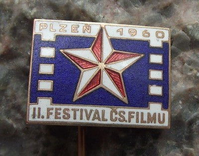 1960 Plzen Pilsen 2nd Czechoslovakia Czech Film Festival Red Star Pin Badge - Badgecrazy