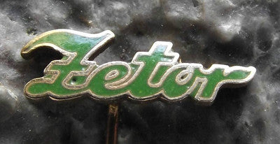 Antique Zetor Tractor Farming Farm Agricultural Machine Script Text Pin Badge - Badgecrazy