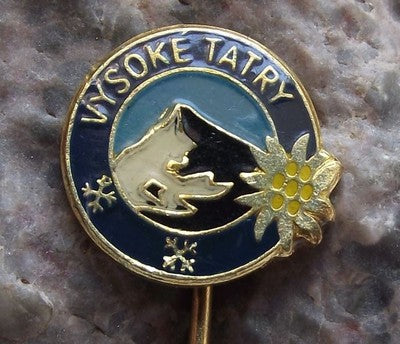 Vysoke Tatry High Tatra Mountains Edelweiss Flower National Park Ski Pin Badge