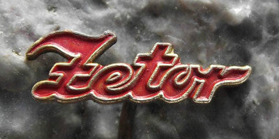 Antique Zetor Tractor Farming Farm Agricultural Machine Script Text Pin Badge - Badgecrazy