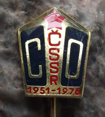1976 Civil Defense Defence Svazarm Czech Military 25th Anniversary Pin Badge - Badgecrazy