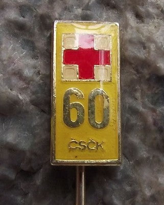 1979 Czechoslovakia Red Cross Association Society 60th Anniversary Pin Badge - Badgecrazy