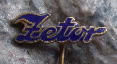 Antique Zetor Tractor Farming Farm Agricultural Machine Script Text Pin Badge - Badgecrazy