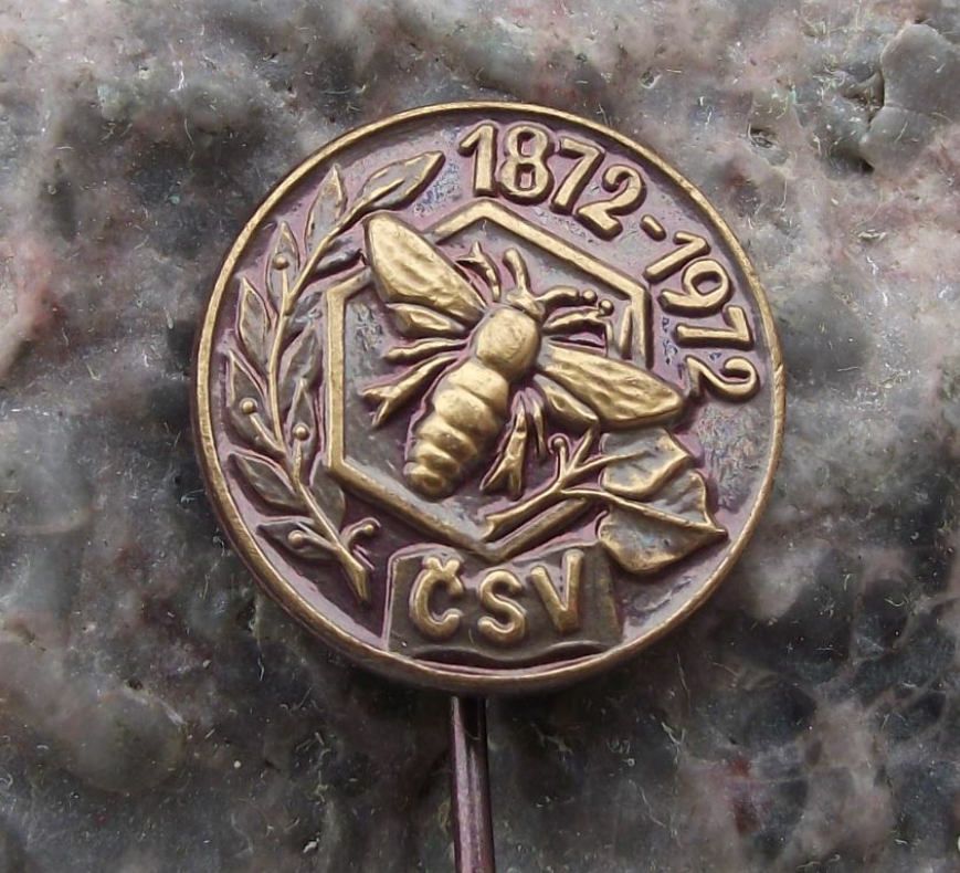 1972 CSV Czech Honey Bee Keeping Association 100th Year Centenary Pin Badge