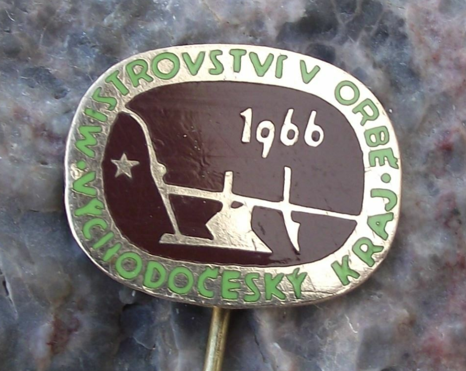 1966 Czechoslovakia Field Ploughing Plough Competition Regional Finals Pin Badge