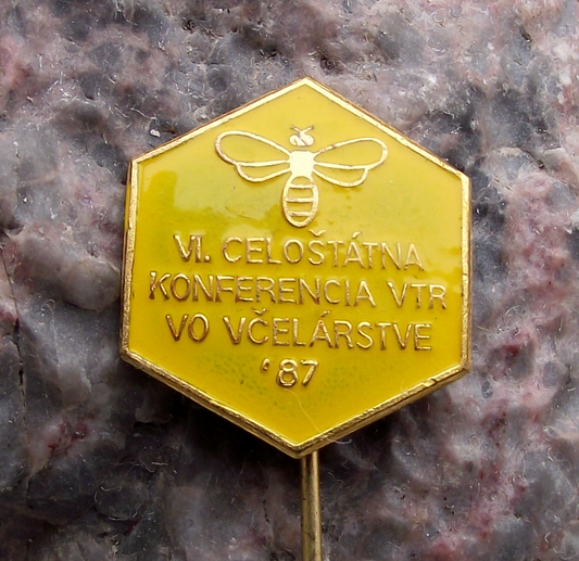 1987 CSV Czech Honey Bee Keeping Association All State Conference Pin Badge