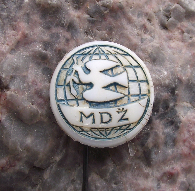 International Women's Day Czech MDZ Dove Ceramic Glass Pin Badge