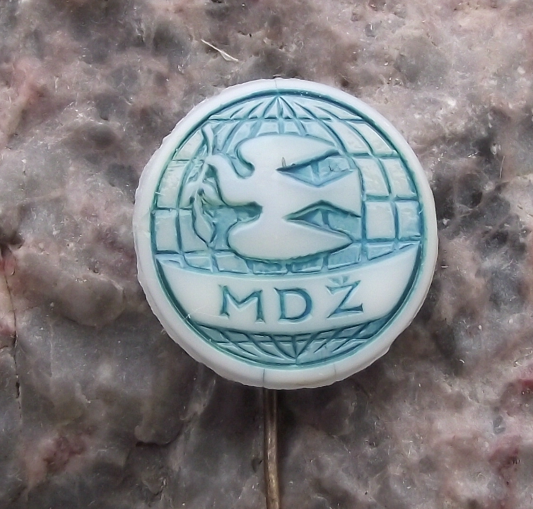 International Women's Day Czech MDZ Dove Ceramic Glass Pin Badge