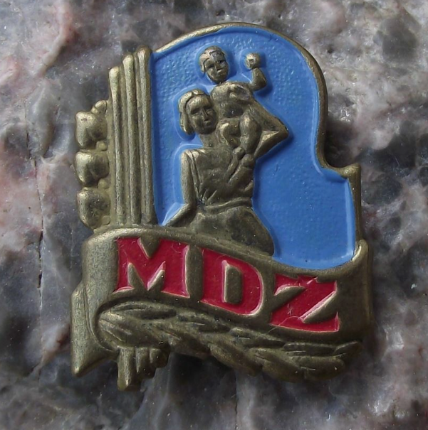 International Women's Day MDZ Woman Shoulder Carrying Child Pin Badge