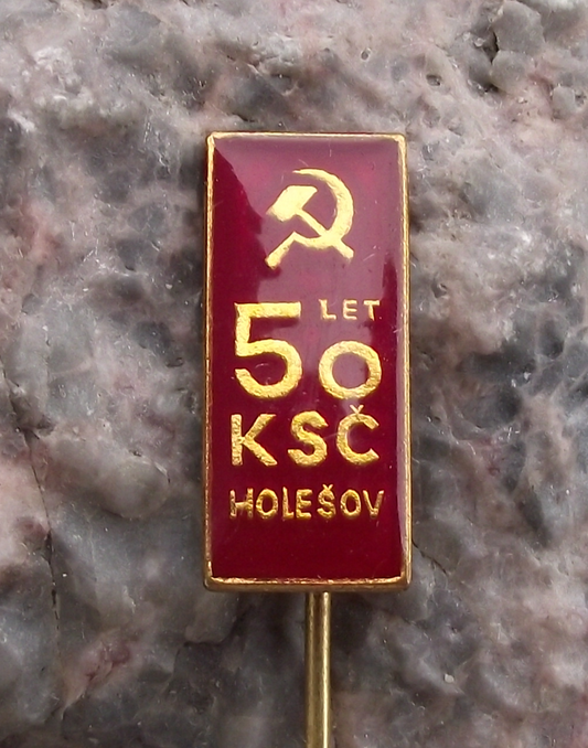 1971 Czechoslovakia Communist Party KSC 50th Anniversary Holesov Pin Badge