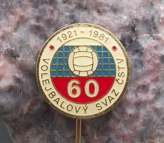 1981 Czechoslovakia Volleyball Association 60th Anniversary CSTV Pin Badge