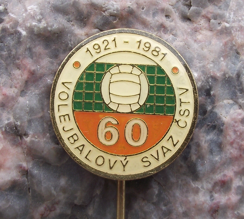 1981 Czechoslovakia Volleyball Association 60th Anniversary CSTV Pin Badge