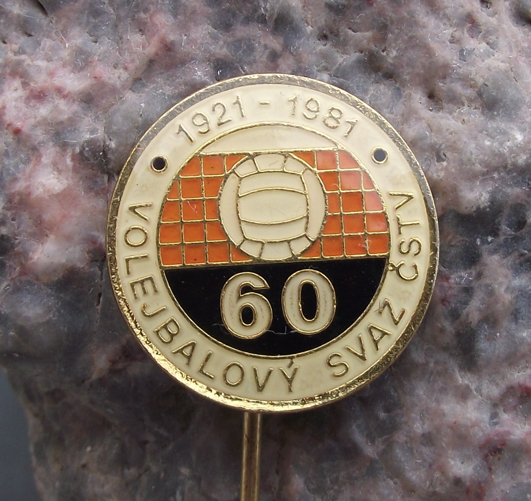 1981 Czechoslovakia Volleyball Association 60th Anniversary CSTV Pin Badge