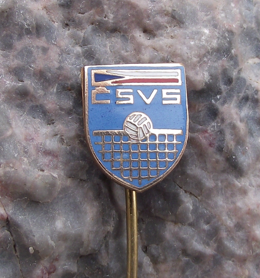 Vintage Czechoslovakia Volleyball Players Association Union Members CSVS Pin Badge