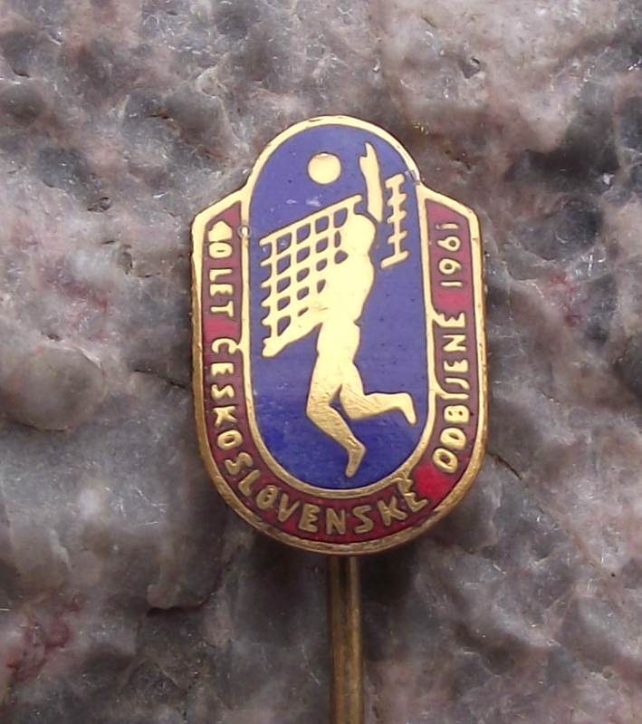 1961 Czechoslovakia National Volleyball 40th Anniversary Pin Badge