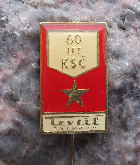 1981 Czechoslovakia Communist Party KSC 60th Anniversary Textil Pin Badge