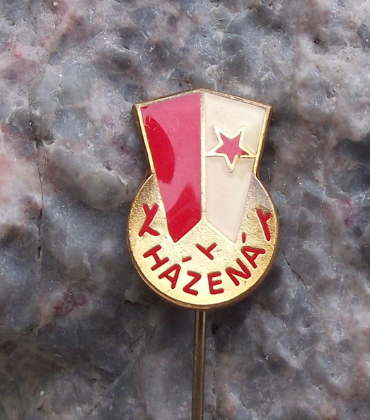 Vintage Slavia Prague Handball Club Czechoslovakia Pin Badge