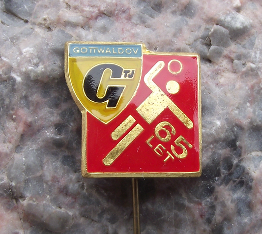 1985 TJ Gottwald Handball Club Czechoslovakia 65th Anniversary Pin Badge