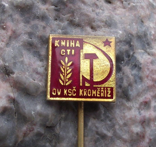 Vintage Czechoslovakia Communist Party KSC Kromeriz Pin Badge