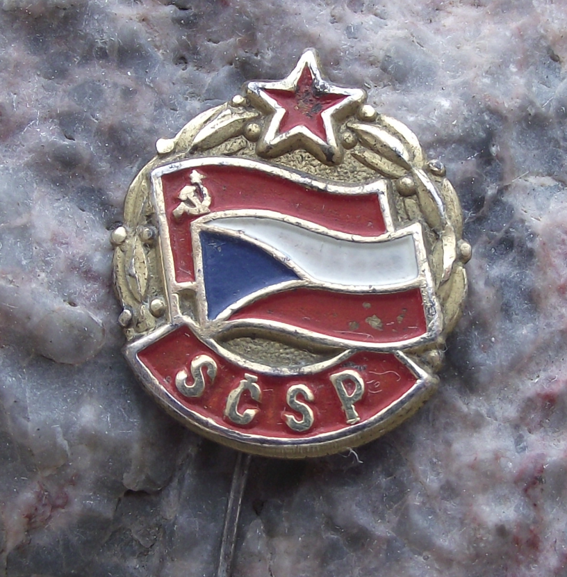 SCSP Soviet Czech Friendship Alliance Official Logo Pin Badge