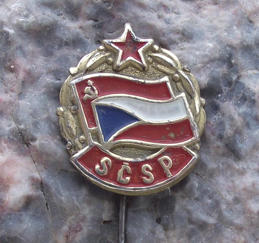 SCSP Soviet Czech Friendship Alliance Official Logo Pin Badge