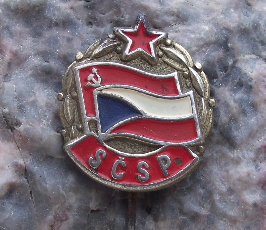 SCSP Soviet Czech Friendship Alliance Official Logo Pin Badge