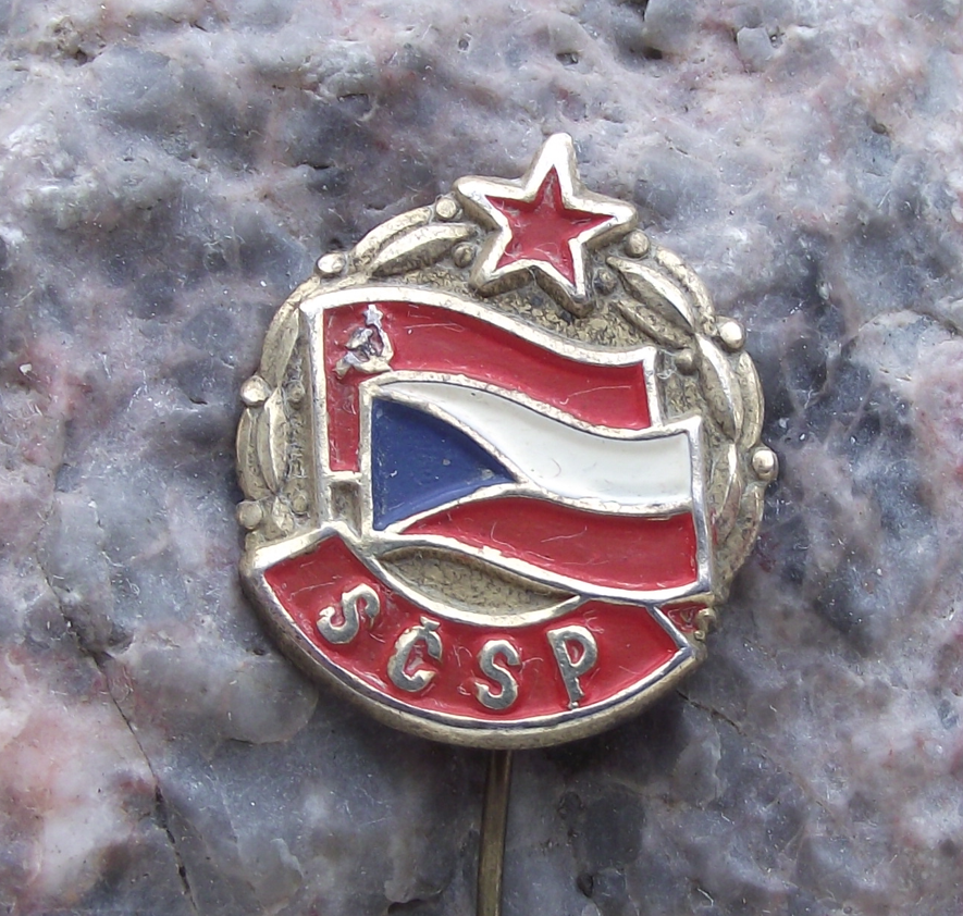 SCSP Soviet Czech Friendship Alliance Official Logo Pin Badge