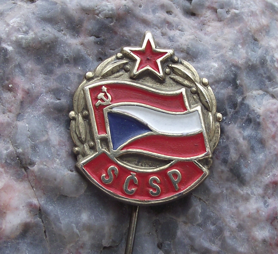 SCSP Soviet Czech Friendship Alliance Official Logo Pin Badge