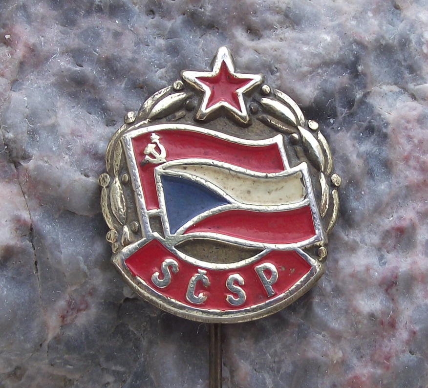 SCSP Soviet Czech Friendship Alliance Official Logo Pin Badge