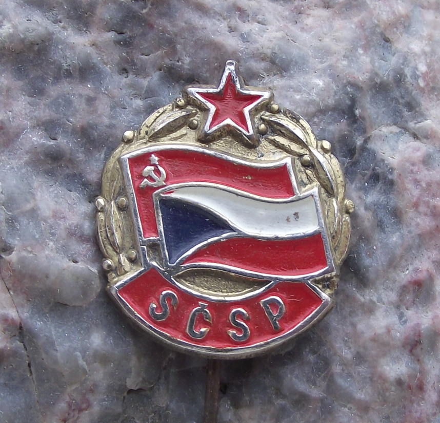 SCSP Soviet Czech Friendship Alliance Official Logo Pin Badge