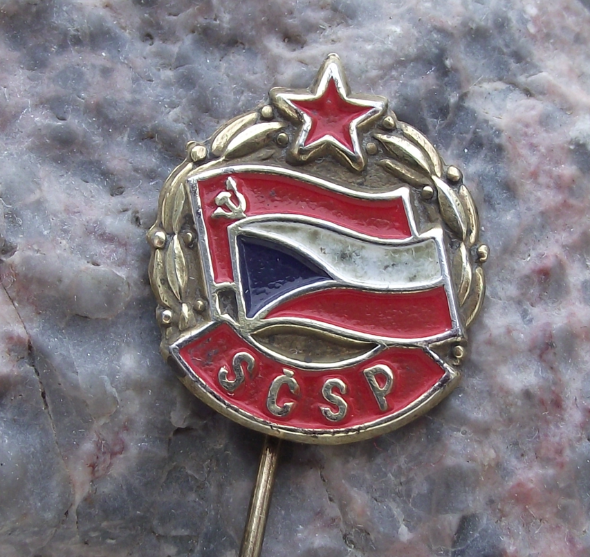 SCSP Soviet Czech Friendship Alliance Official Logo Pin Badge