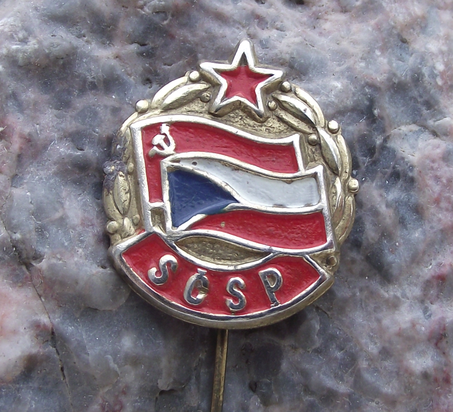 SCSP Soviet Czech Friendship Alliance Official Logo Pin Badge