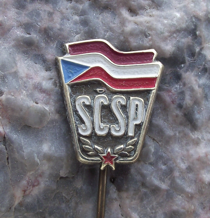 SCSP Czech Soviet Russian Alliance Friendship Flags Pin Badge