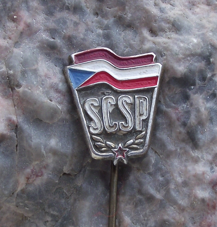 SCSP Czech Soviet Russian Alliance Friendship Flags Pin Badge