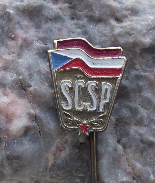 SCSP Czech Soviet Russian Alliance Friendship Flags Pin Badge