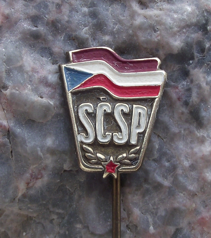 SCSP Czech Soviet Russian Alliance Friendship Flags Pin Badge