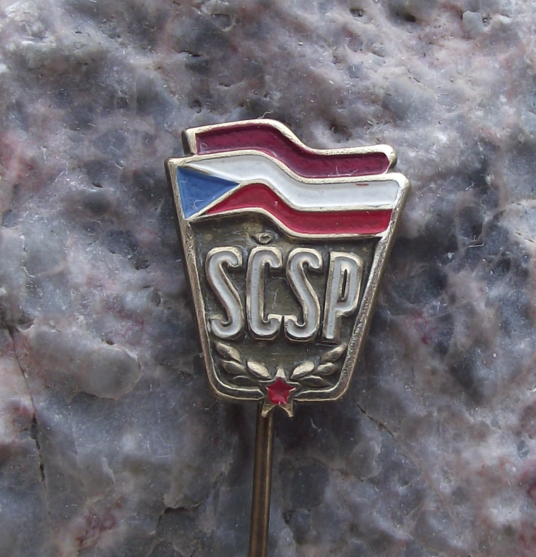 SCSP Czech Soviet Russian Alliance Friendship Flags Pin Badge