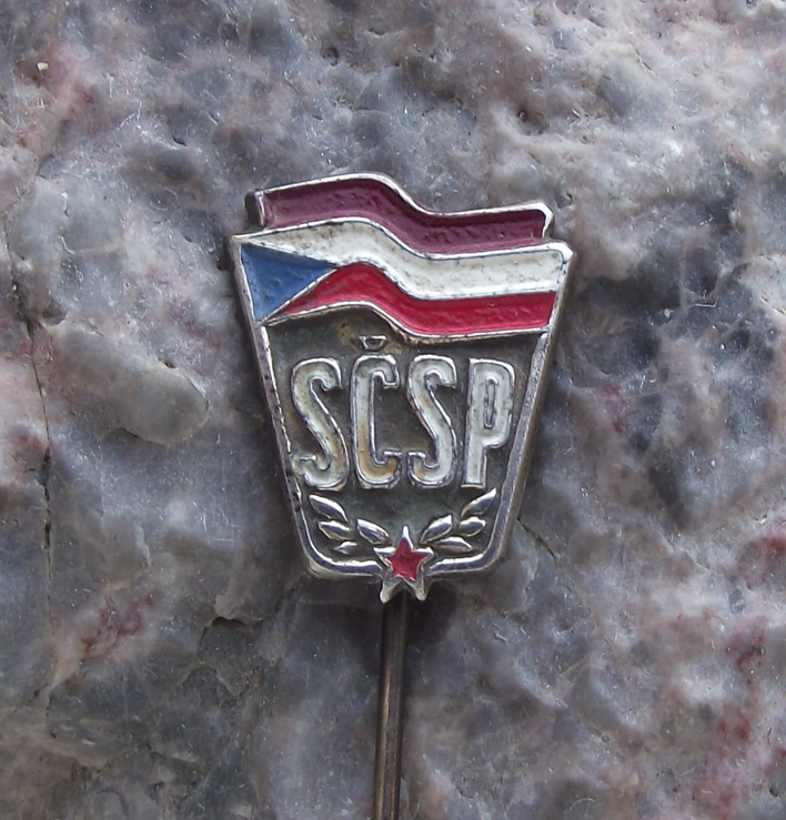 SCSP Czech Soviet Russian Alliance Friendship Flags Pin Badge