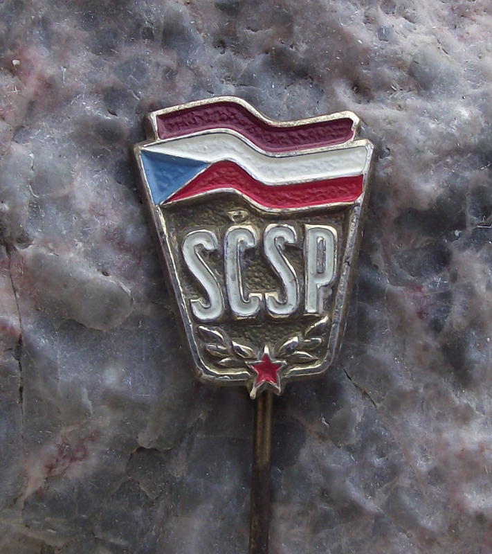 SCSP Czech Soviet Russian Alliance Friendship Flags Pin Badge