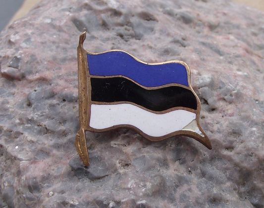 Vintage Estonian Estonia National Flag Triband Clasp Pin Badge