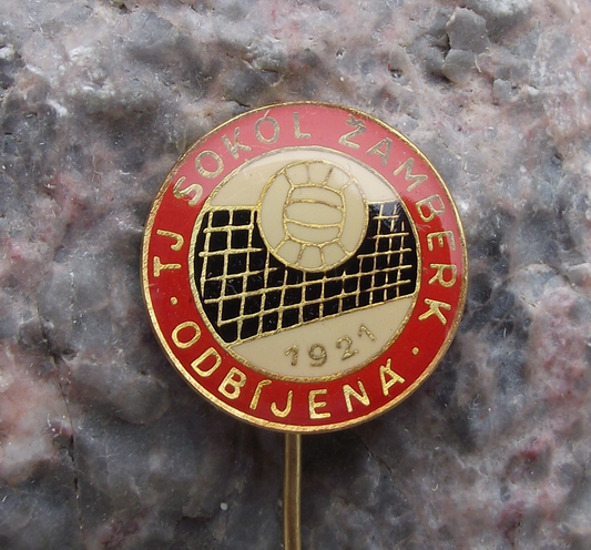 Vintage TJ Sokol Zamberk 1921 Czechoslovakia Volleyball Club Pin Badge