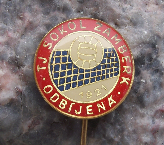 Vintage TJ Sokol Zamberk 1921 Czechoslovakia Volleyball Club Pin Badge