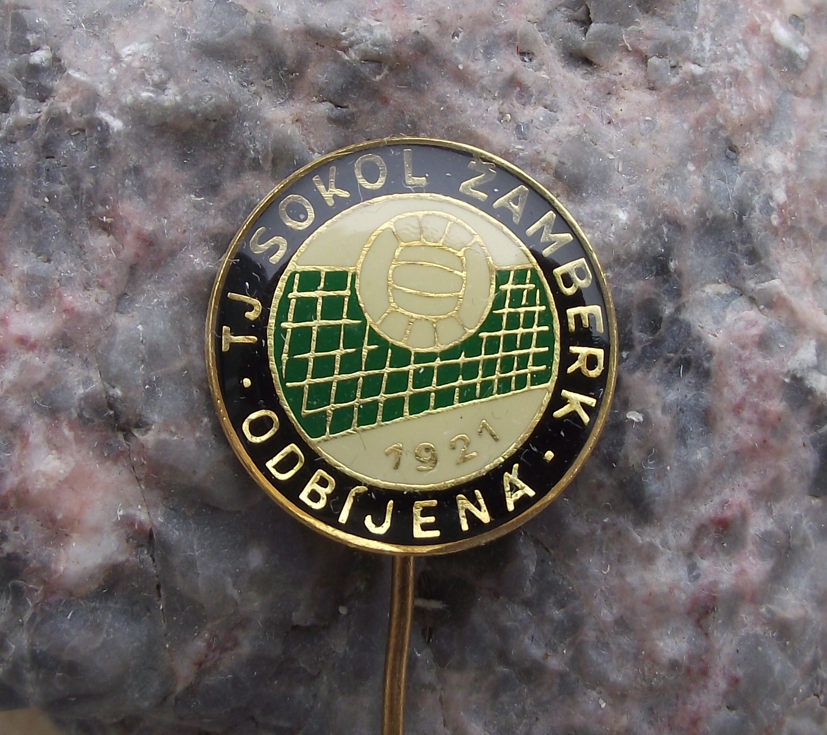 Vintage TJ Sokol Zamberk 1921 Czechoslovakia Volleyball Club Pin Badge