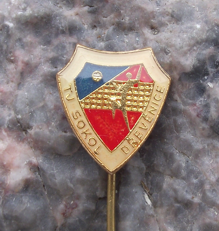 Vintage TJ Sokol Drevenice Czechoslovakia Volleyball Club Pin Badge