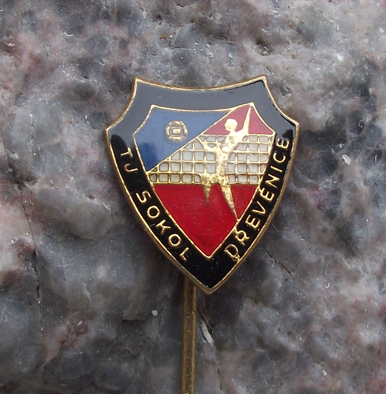 Vintage TJ Sokol Drevenice Czechoslovakia Volleyball Club Pin Badge