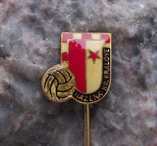 Vintage Slavia Hradec Kralove Handball Club Czechoslovakia Pin Badge