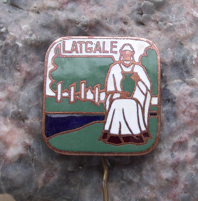 Vintage Latvia Latvian Latgale Region Tourist Pin Badge