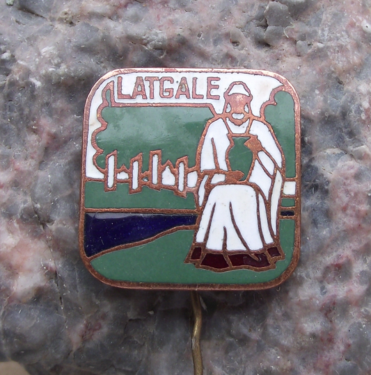 Vintage Latvia Latvian Latgale Region Tourist Pin Badge