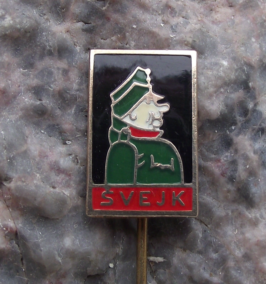 Vintage Good Soldier Svejk Jaroslav Hasek Czech Writer Famous Book Pin Badge