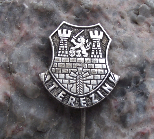 Vintage Terezin Concentration Camp Imperial Fortress Crest Pin Badge